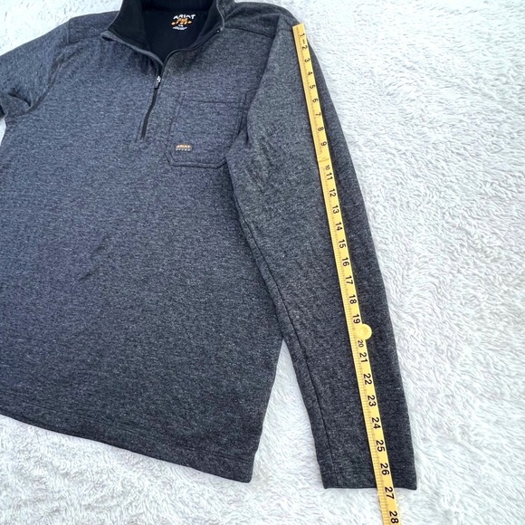 ARIAT‎ Rebar 1/4 Zip Pullover Shirt Men's LARGE Gray Long Sleeve Workwear - Picture 10 of 10